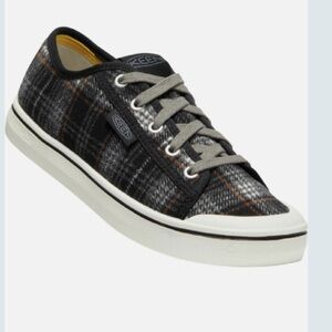 Keen Women's Elsa V Sneaker Black Plaid/Steel Grey Size 7 Lightweight